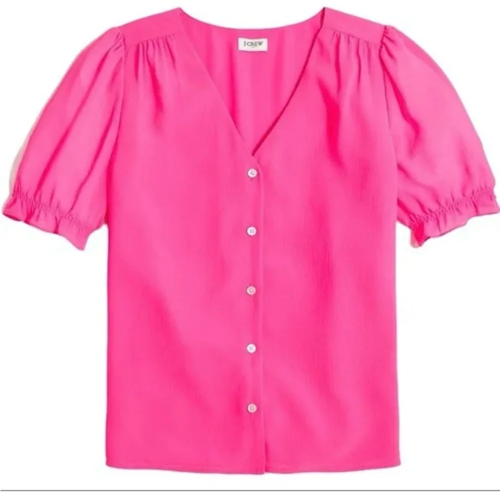 Hot pink J Crew Blouse - Picture 1 of 3